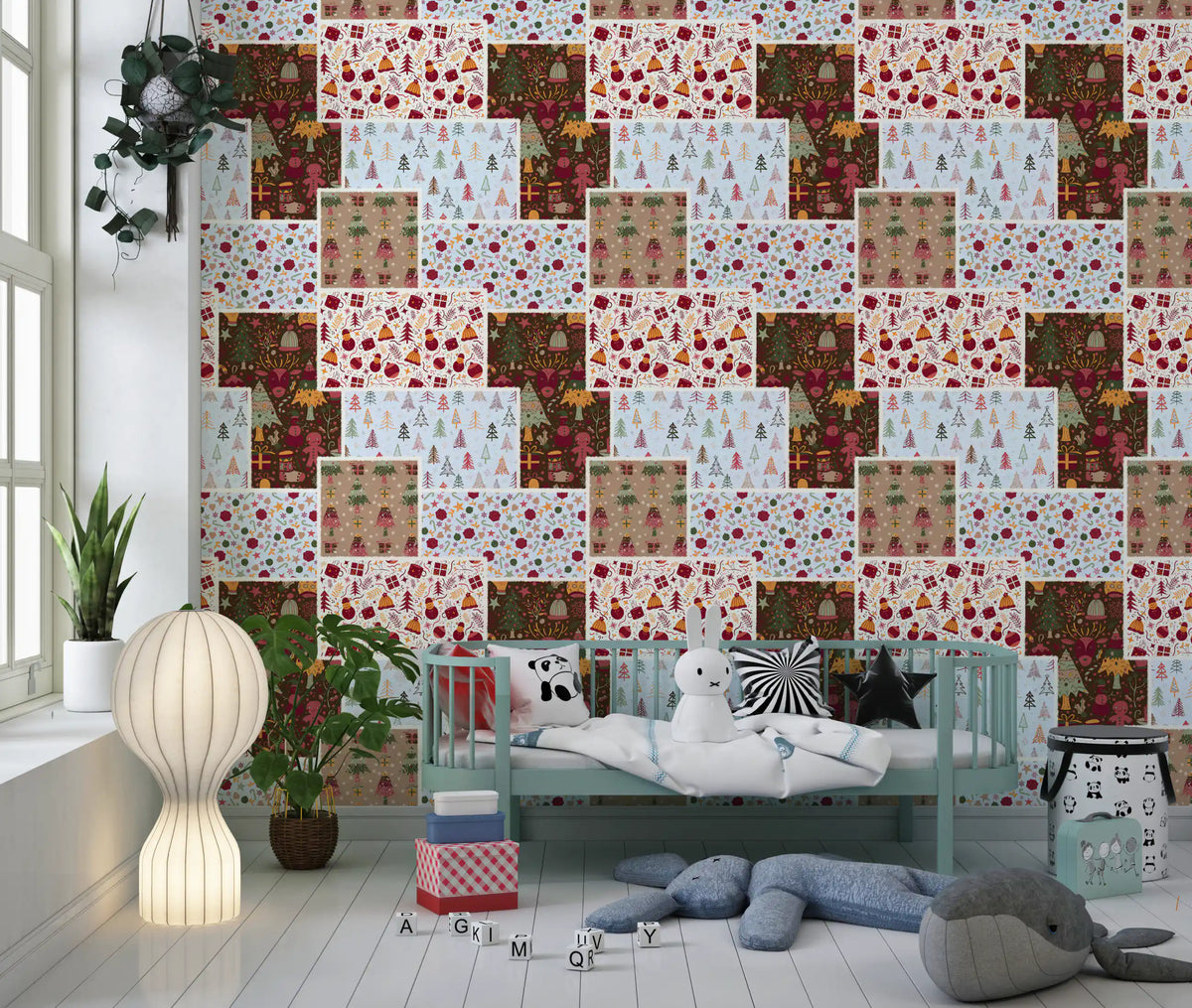Country Christmas Patch Wallpaper⁠