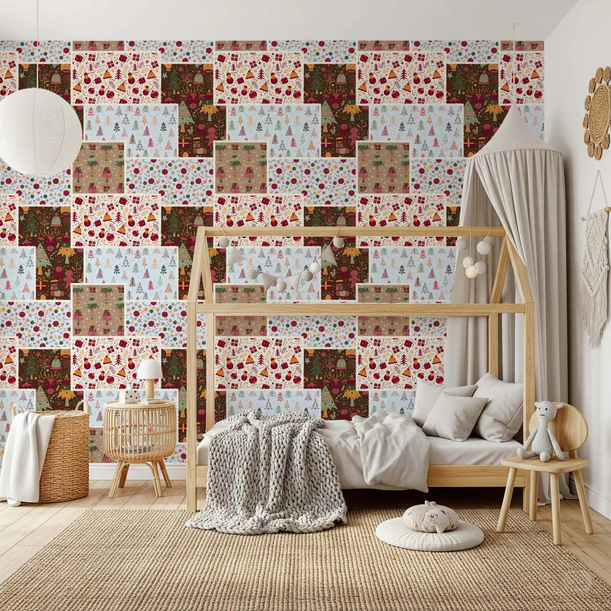 Country Christmas Patch Wallpaper⁠