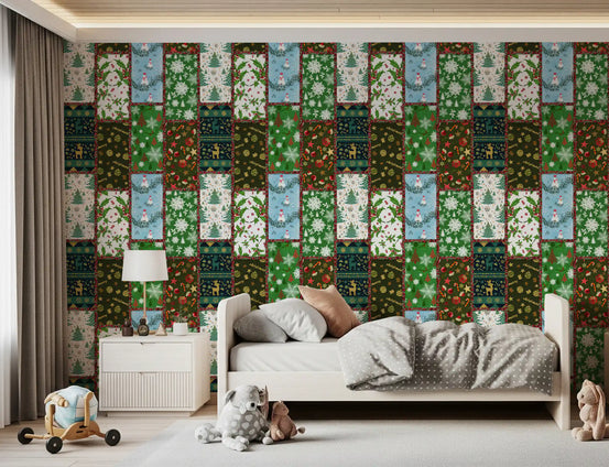 Pine Forest Mosaic Wallpaper⁠