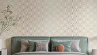 Luxurious gold art deco wallpaper design
