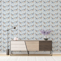 Vintage carousel wallpaper in soft pastel colors

