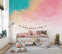 Eye-catching colorful ombre wall pattern
