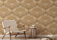 Elegant beige heritage mushroom wallpaper for timeless interiors.
