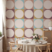 Modern Pink Blush Circles Pattern Wallpaper for home
