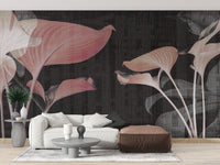 Pink Flower Art Wallpaper Murals - Giffywalls