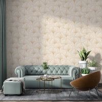 Ginkgo leaf wallpaper mural for peaceful living spaces

