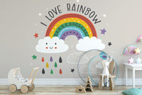 Colorful rainbow with stars wallpaper art
