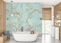 Elegant 3D Chinoiserie Wallpaper Mural
