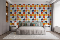 Retro geometric wallpaper in bold colors