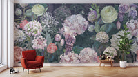 Nature-inspired Dutch roses wallpaper for serene decor