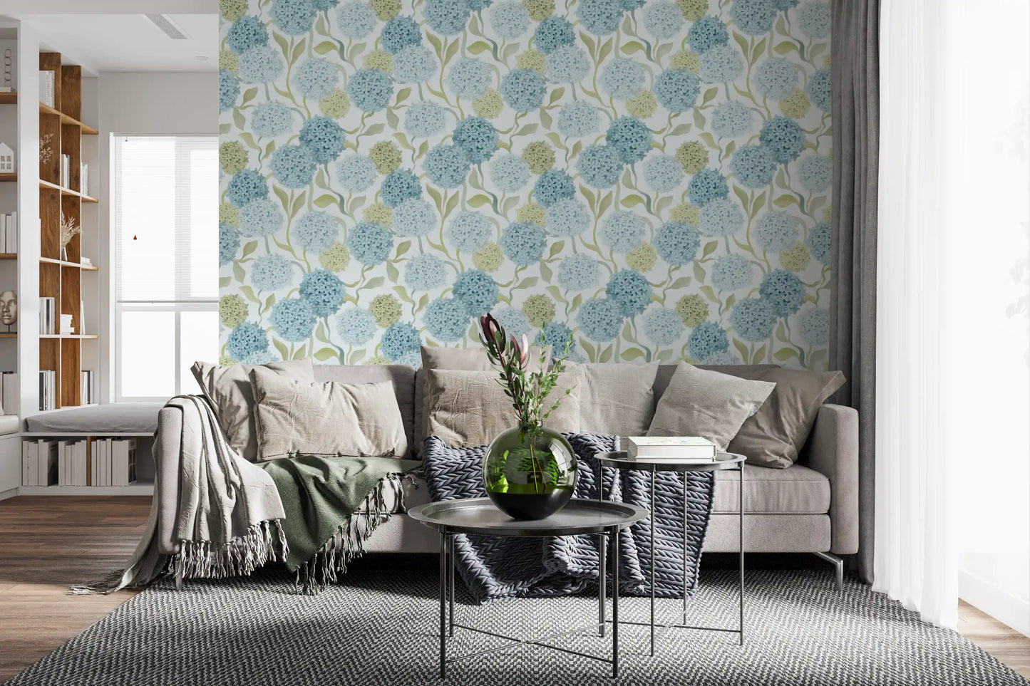 Dreamy Pastel Hydrangea Garden Wallpaper⁠