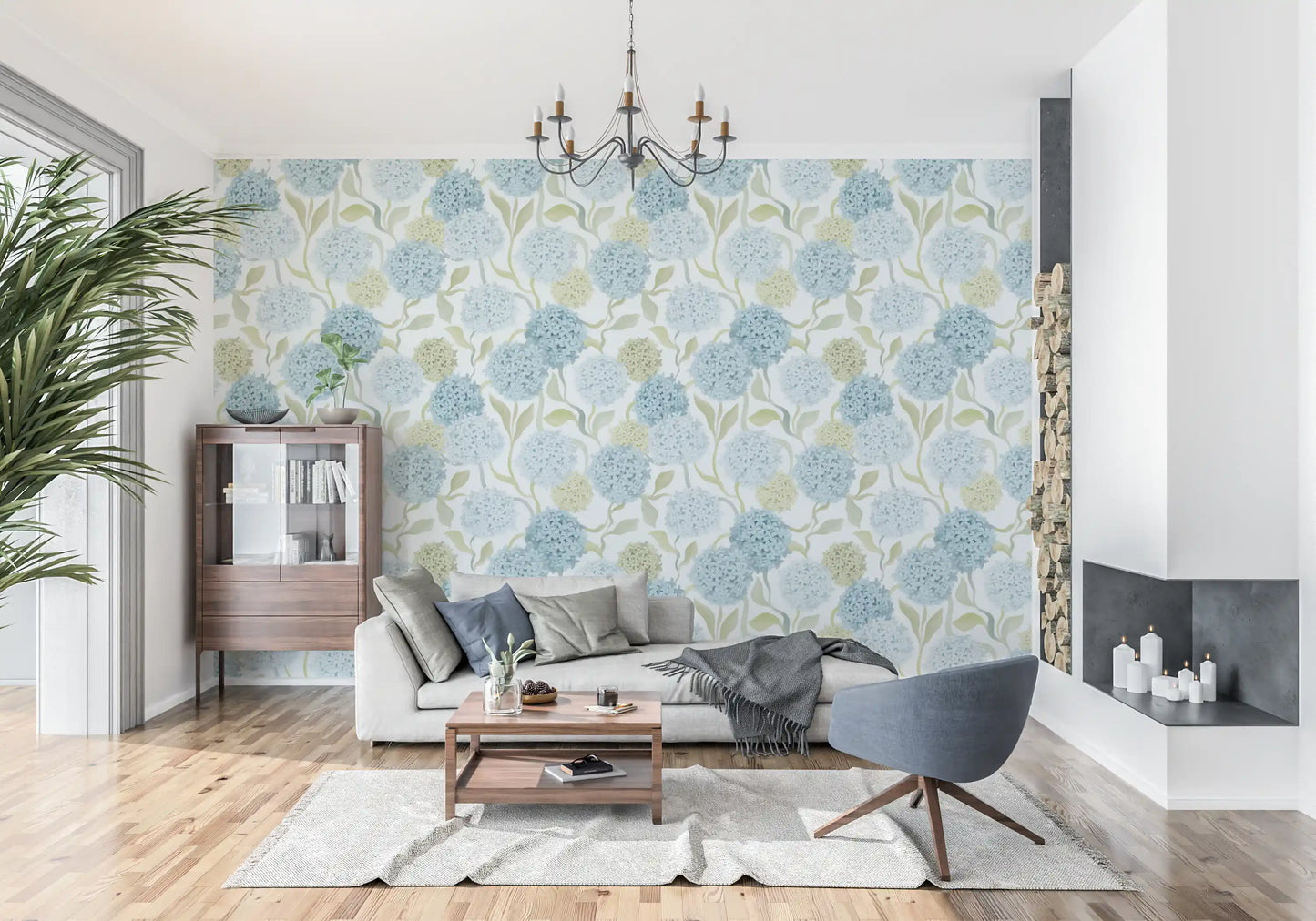 Dreamy Pastel Hydrangea Garden Wallpaper⁠