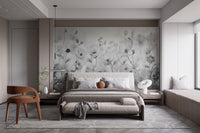 Transform your space with soft spring grey flower wallpaper for walls.