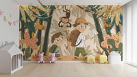 Playful Kids Jungle Explorer Wallpaper
