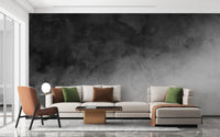 Black & Gray Watercolor Gradient Wallpaper Mural - Giffywalls