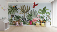 Tropical Animals & Birds Wallpaper Mural - Giffywalls