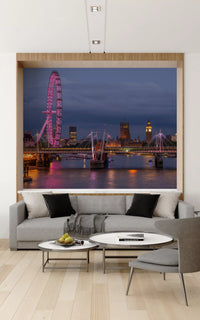 Evening River Thames Reflection Wall Mural