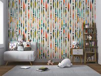 Creative Brushstroke Symphony Pattern Wallpaper
