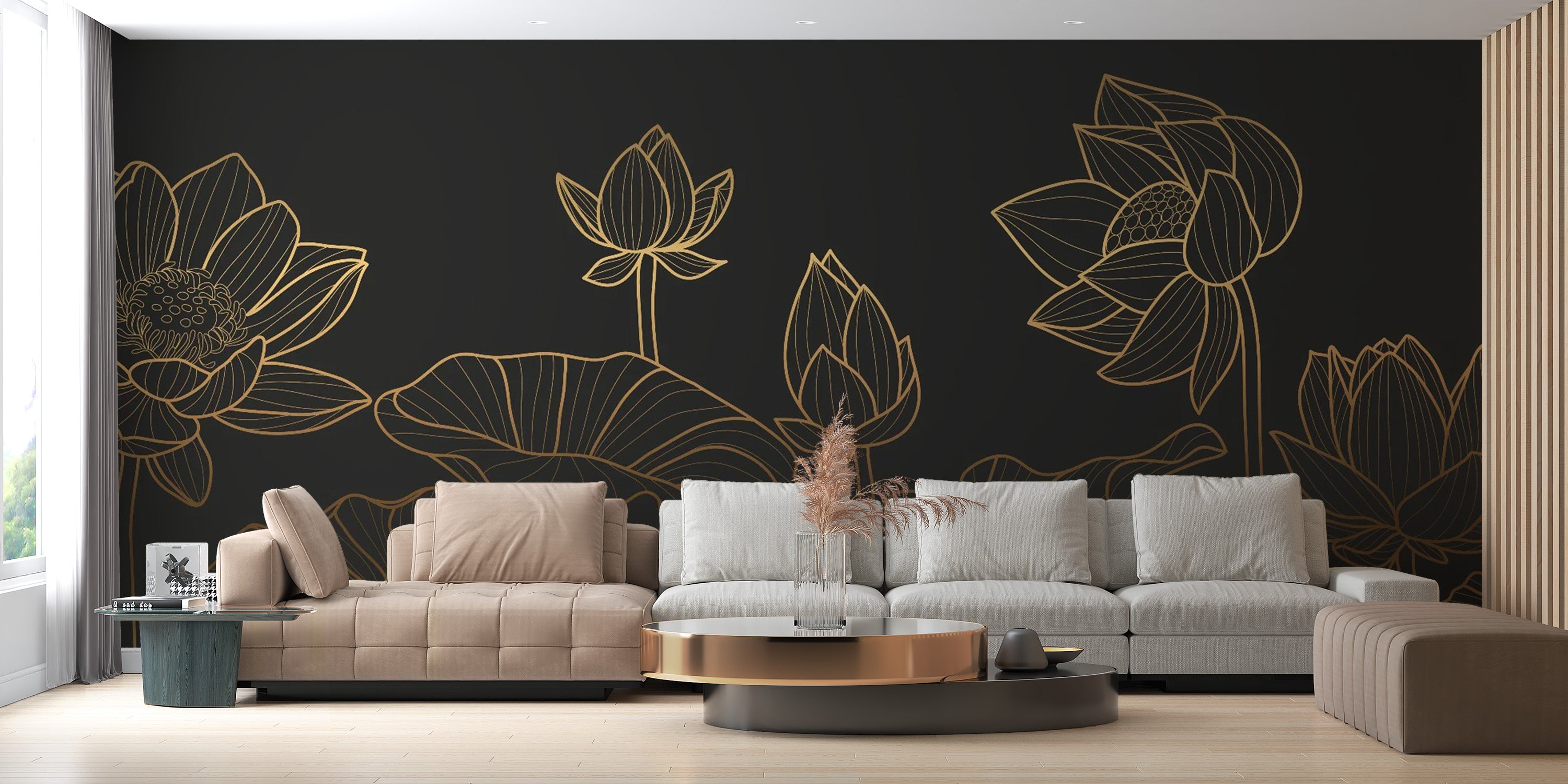 Black Lotus Luxury Wallpaper Mural for stylish spaces
