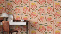 Peachy Skandi Floral Wallpaper