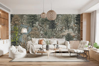 Misty Forest River Escape Wall Mural