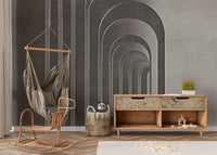 Graceful adorned arch mural for a luxurious wall transformation.
