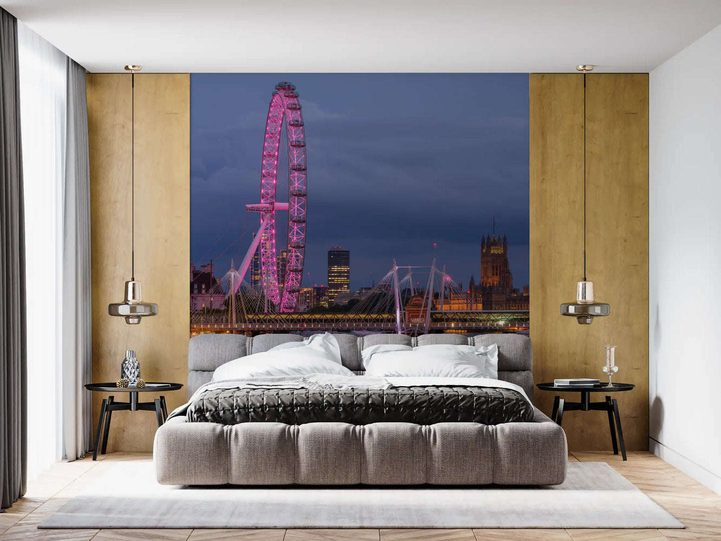 Evening River Thames Reflection Wall Mural