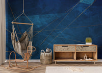 Dark blue abstract grunge wallpaper for sleek office spaces.
