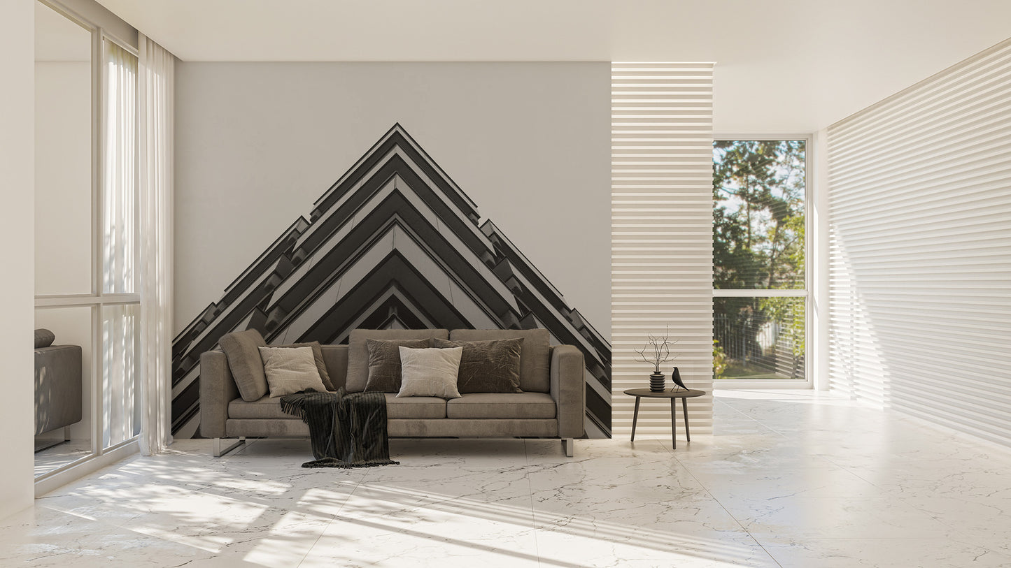 Urban Grey Concrete 3D Building Wallpaper Mural design
