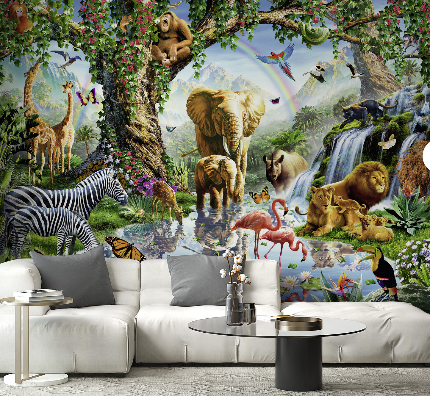 Wild Jungle Animals Wallpaper Mural
