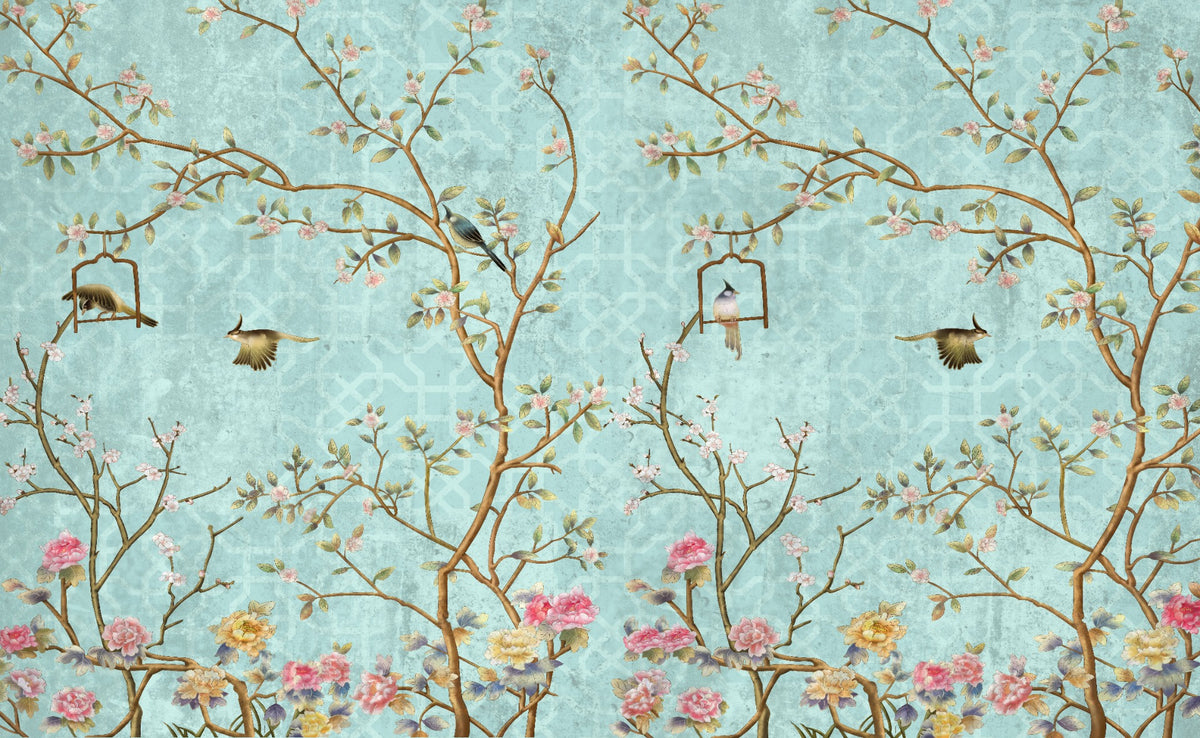3D Vintage Chinoiseries Wallpaper Murals in your room
