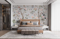 Chinoeserie Floral design Wallpaper Mural - Giffywalls