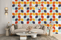 Colorful vintage wallpaper with patterns