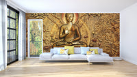 Peaceful Buddha bas-relief wall mural
