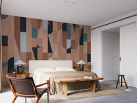 Colorful chromatic puzzle mural design for rooms