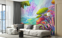 Kids Fairy Castle Wall Mural for Bedrooms