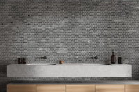 Charming grey brick wall mural wallpaper