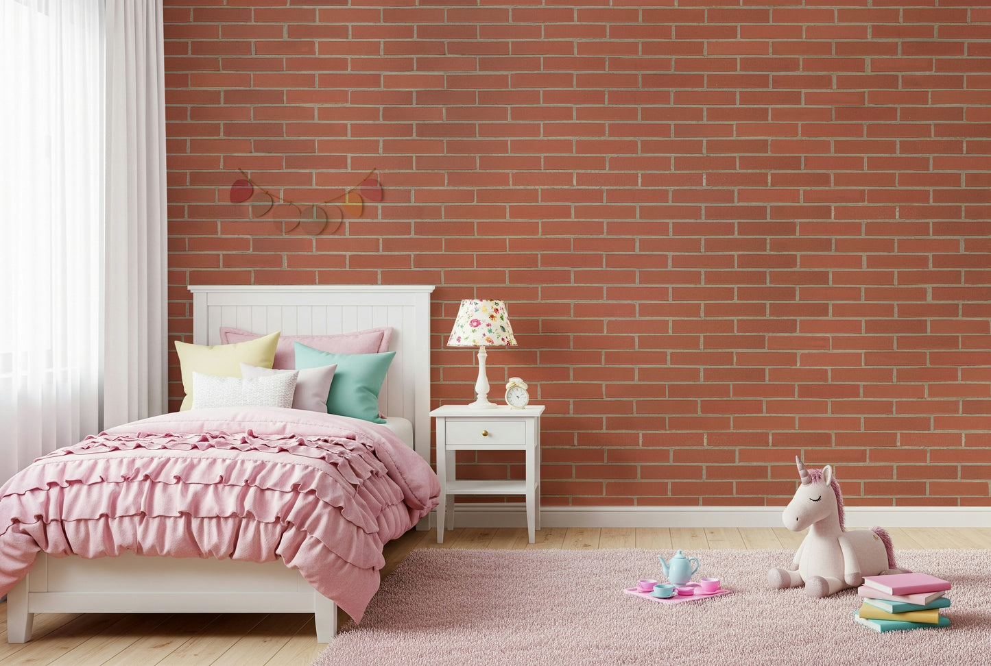 A serene rustic brick wall mural for your decor.

