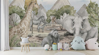 Nature-inspired Savannah Serenity Wildlife Mural design