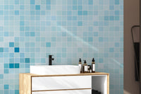 Modern Blue Tiled Wallpaper for Elegant Walls