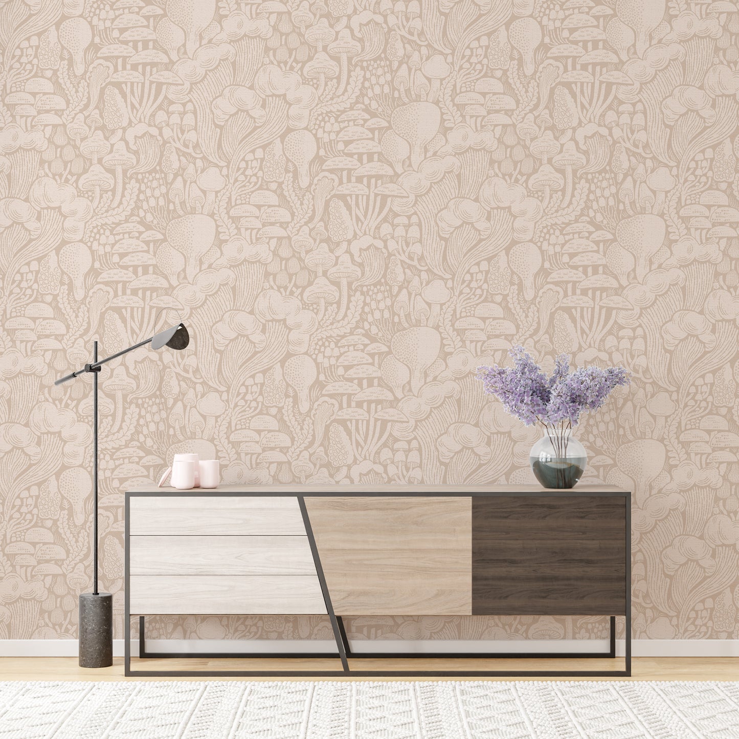 Dagg-Toned Fungi Forest Silhouettes Wallpaper⁠