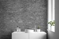 Grey brick wallpaper mural design