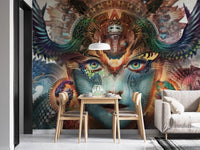 Artistic Lady Dragon Themed Face Wallpaper Mural - Giffywalls