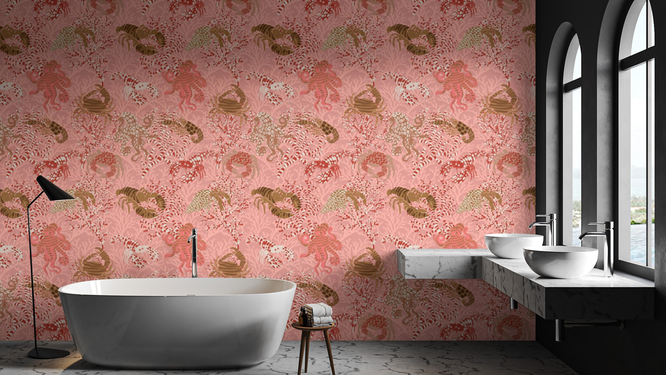 Vintage Oceanic mural wallpaper evoking a coastal heritage vibe.
