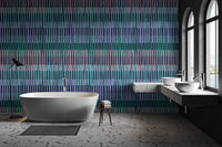Stylish Midnight Stripe Pattern Wallpaper
