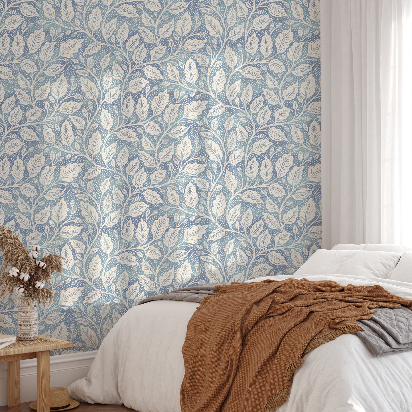 Blue Budding Branches Wallpaper⁠