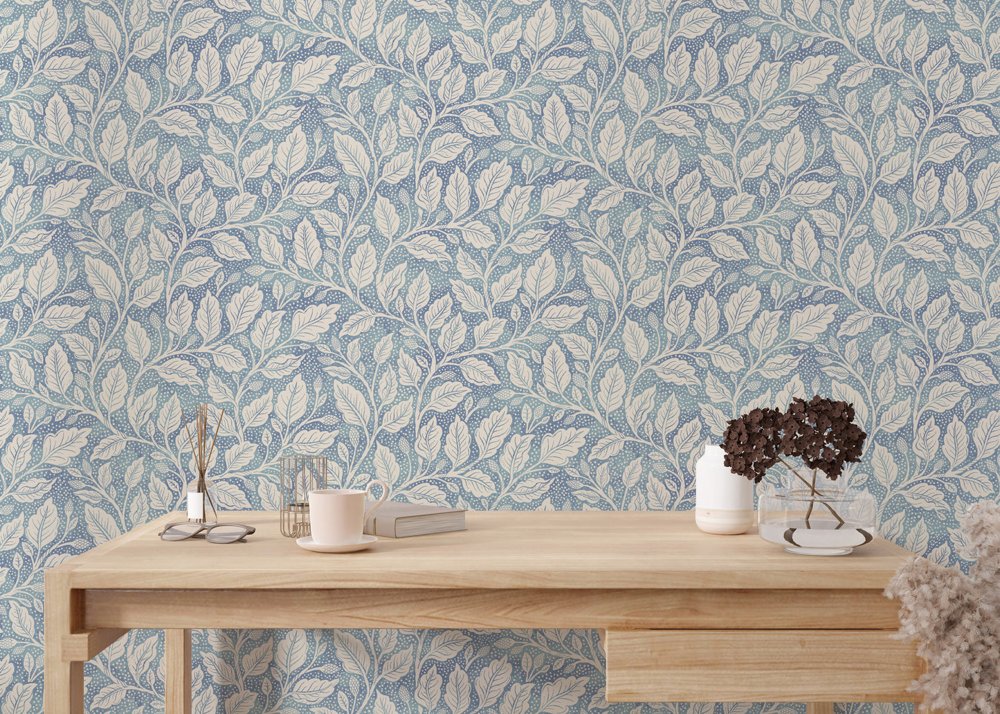 Blue Budding Branches Wallpaper⁠