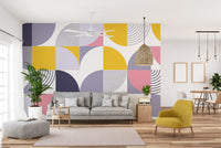 Colorful Swiss Geometric Shapes Wall Murals for Fun Walls