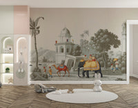 Royal Mughal on Elephant in the Forest Wallpaper - Giffywalls