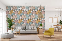 Artistic face line wallpaper with colors